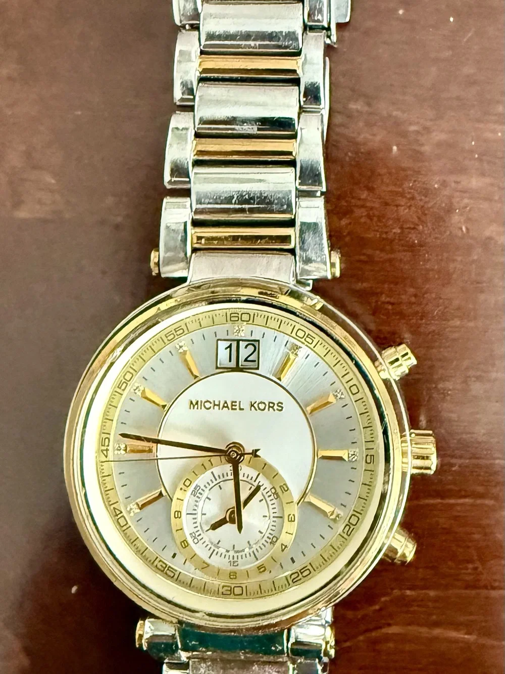 Michael Kors Women's Two-Tone Gold and Silver Chronograph Watch